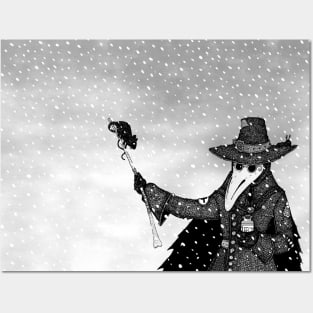 Plague Doctor in the Snow Posters and Art